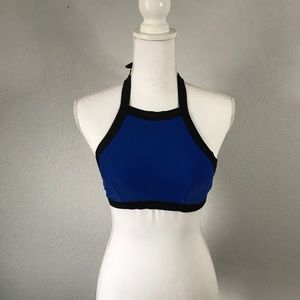 Royal Blue and Black Bikini Top